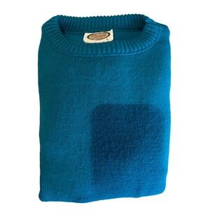 VTG Picket & Post Teal Eclectic‎ Grandpa Sweater 90s Minimalist Knit Pullover